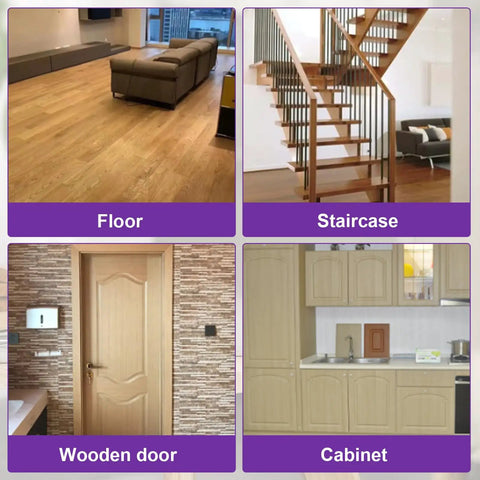 Living room floor, wooden staircase, wood door, and kitchen cabinet surfaces suitable for Wood Repair Wax Crayon Kit With 20 Color Filler Sticks To Fix Scratches Dents And Cracks On Furniture Floors Cabinets Stairs And Woodwork Touch Up Markers For Hardwood And Carpentry Gray Series.