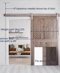 8 Feet Brushed Nickel Barn Door Hardware Kit For 42 To 48 Inch Wide Panels Heavy Duty Sliding Track With Smooth Quiet Operation shown installed on door