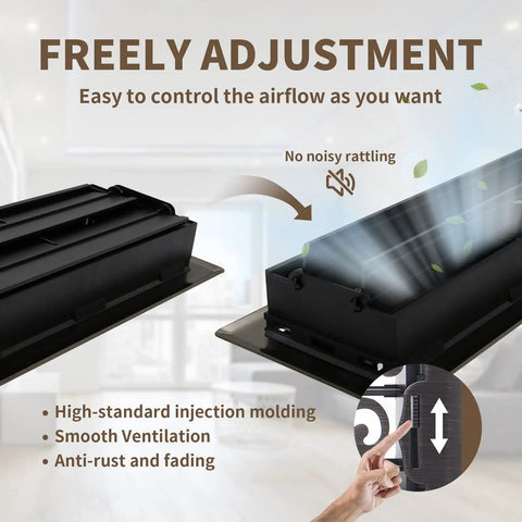 Heavy Duty Floor Register Walkable Airflow Floor Vent Cover 4x12 Inches Oil Rubbed Bronze Neoclassical Design in usage view
