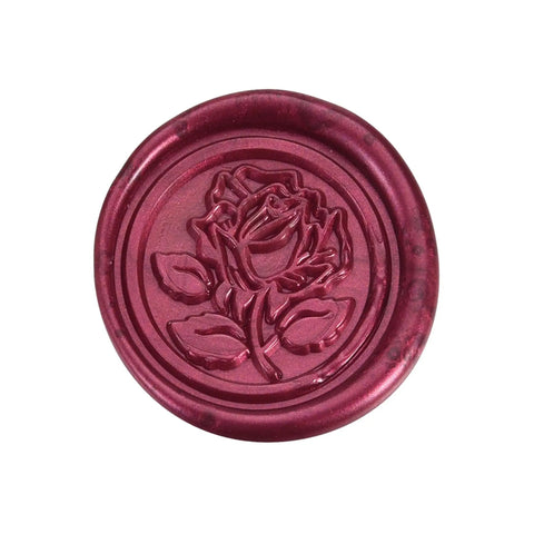Kickass Romance Rose Wax Seal Stamp Set - Heavy Brass Head With Solid Rosewood Handle - Swappable Stamp Core For Wedding Invites And Desk Diaries - Straight Up Top Notch Stationery