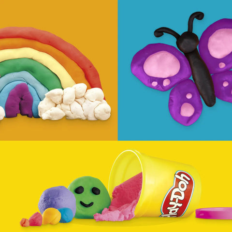 Ultimate Super Bulk Haul Of Non Toxic Modeling Compound 36 Bright Shades 3 Oz Tin Cans Total Blast For Creative Kiddos showcasing colorful clay art.
