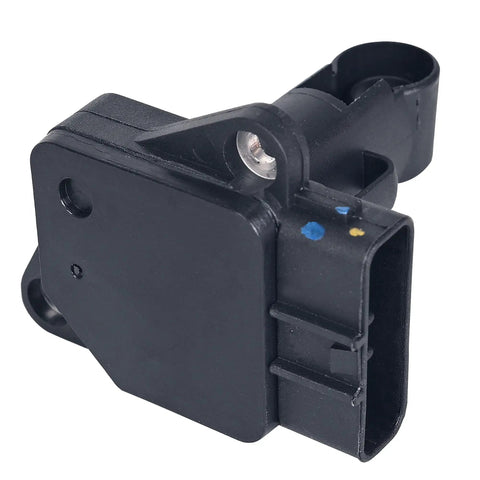 Front view of black Plug And Play Drop In MAF Sensor Replacement 22204 22010 for Toyota Camry 2002-2006, Corolla 2003-2008.