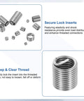 Mechanic Approved 20 Pack M10 X1.5 Metric Wire Thread Inserts Machined From Solid 304 Stainless Steel Helical Coil Sleeves displayed.