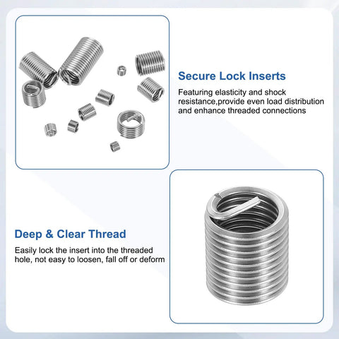 Mechanic Approved 20 Pack M10 X1.5 Metric Wire Thread Inserts Machined From Solid 304 Stainless Steel Helical Coil Sleeves displayed.