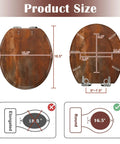 Round rusty metal Toilet Seat dimensions outlined, showing size comparisons and measurements.