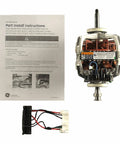 Dryer Drive Motor Kit WE17X22217 with Wiring Harness and Install Guide shown disassembled
