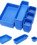 42 Pack Tool Box Organizer Tray Dividers for Rolling Chest Cabinet and Workbench Storage Keeps Hardware Screws Nuts and Small Tools Neat and Tidy with Easy Drawer Organization Blue