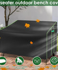 Outdoor Two Seater Patio Loveseat Cover 201x110x64cm Weatherproof All Weather Garden Bench Cover For Yard Lawn Backyard Full Coverage.