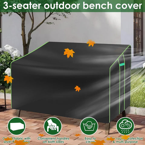 Outdoor Two Seater Patio Loveseat Cover 201x110x64cm Weatherproof All Weather Garden Bench Cover For Yard Lawn Backyard Full Coverage.