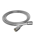 Heavy Duty 59 Inch Shower Head Hose With Stainless Steel Build And Leak Proof Brass Connectors coiled on white background