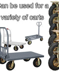 Built Ridiculously Tough Heavy Duty Pneumatic Caster Wheels 8 Inch 10 Inch on various carts showcasing their durability and versatility.
