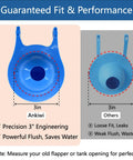 Universal 3 Inch Toilet Flapper Replacement That Stops Leaks And Saves Water, Soft PVC Seal For A Tight, Long-Lasting Fit, Compatible With Gerber 99-788 And Most 3 Inch Flush Valves, Keeps Your Water Bill In Check. 3-inch blue toilet flapper fit comparison