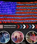 Ultra Bright 420 LED American Flag Lights Waterproof Outdoor Flag String For 4th of July Memorial Day Independence Day