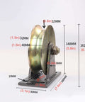 Beefy Heavy Duty Sliding Gate Roller Wheel For Inverted Track U Type Caster side view, 148mm wheel, galvanized finish