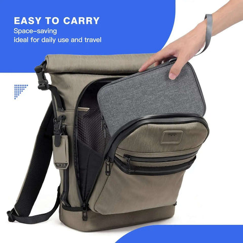 Built Like A Beast Electronic Organizer Travel Case For MacBook Power Adapters Cables Power Bank SD Cards Hard Drives Waterproof Shockproof Gear Hauler Carry Bag Grey showcased inside a tan bag.