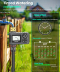 Two Pack Water Timer With Brass Inlet For Sprinkler Systems Rain Delay Manual And Automatic Drip Irrigation And Lawn Watering System For Yard And Garden No Fuss, displaying LCD and time settings