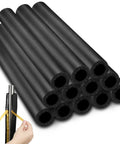12 Pack Foam Pipe Insulation Tubes 0.8 Inch Diameter by 1.31 Feet Long, Self-Adhesive Pre-Slit Covers shown with installation.
