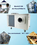 Heavy Duty Portable Industrial Air Conditioner For Warehouse And Shop 61000 BTU Commercial Spot Cooler with easy roll wheels.