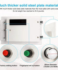 Interior view of Biometric Fingerprint Home Safe With Quick Access Digital Lock Box 1.2 Cubic Feet White, showing thick steel plate and control buttons.