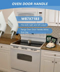 Upgrade Your White Appliance Door Handle End Caps 2-Pack For Ge Ranges. Fits Hotpoint Stoves And Replaces Ah256619 Plus Ea256619 In Premium White Color. Universal Oven Repair Kit For Both Left And Right Sides., white oven door handle end caps on a GE range, plastic, 2-pack