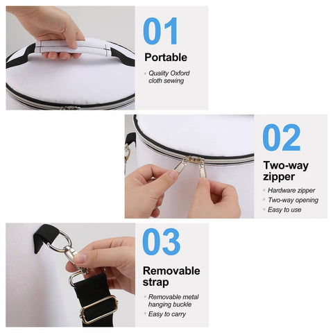 Insulated Leakproof Waterproof Cooler Backpack For Travel And Beach showing handle, two-way zipper, and removable strap.