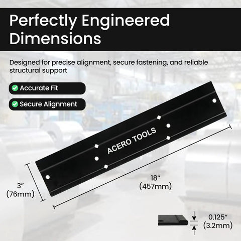 18 Inch Sheet Metal Bender For Fast HVAC Roofing And Siding Bends Folding Tool With Two Depths Three Eighths Inch And 1 Inch Pro Grade Heavy Duty Sheet Metal Brake shown with dimensions