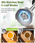 Powerful 1000W Handheld Immersion Blender 5 In 1 Stick Mixer with Beaker Chopper Whisk Milk Frother Turbo Boost BPA Free 304 stainless steel blade comparison