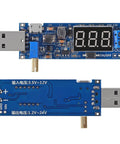 Dual USB Buck Boost Power Module with Display, DC DC Converter, adjustable output 1.2V to 24V, USB input, 3W max output