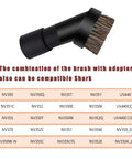 Soft Horse Hair Round Dust Brush 25mm Vacuum Attachment Replacement With One And A Quarter Inch To One And Three Eighths Inch Adapter