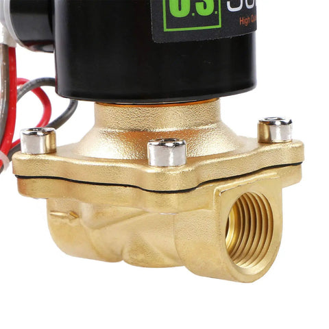 Half Inch Brass Electric Solenoid Valve 24VAC Normally Closed With Viton Seal for Air Gas Fuel, heavy duty brass body close-up