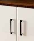 Close-up of 5 Inch Cabinet Pulls 10 Pack Square Zinc Alloy Drawer Handles In Black And Brushed Nickel for kitchen cabinets