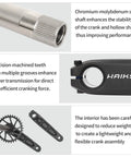 Detailed view of 1x Mountain Bike Crankset 170mm With 36T Chainring And Bottom Bracket 6061 Alloy Hollowtech Crank components