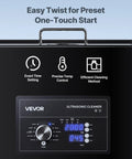 Control panel of Pro Grade 30 Liter Ultrasonic Cleaner With 40 Khz Waves And Degassing Mode showing time and temperature settings.