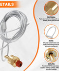 Air Tank Drain Valve Plug Fitting With Sixty Inch Cable Brass Construction Quarter Inch NPT, details image