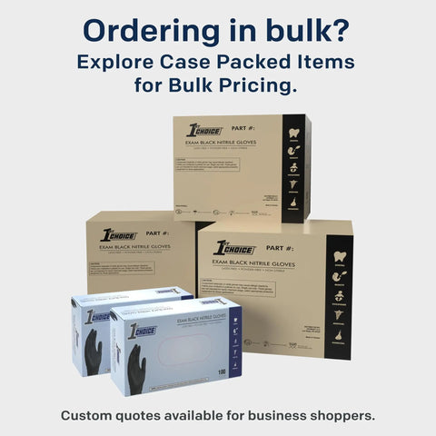 Top-Tier Black Nitrile Disposable Gloves In A Massive 1000-Count Box, 4 Mil Extra-Thick Cushioning X-Large Fit displayed with bulk pricing details.