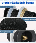 Heavy Duty Copper Pop Up Drain Stopper For Freestanding Bathtub Universal Fit showing water leakage prevention design with brass fittings.