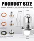 Sick And Tired Of Drips? Grab This M14x1.5 Magnetic Oil Drain Plug Kit With Hex Head, Plus Six Top Gaskets For A Clean Leak Proof Stop To Your Car Problems Right Now. M14x1.5 magnetic oil drain plug with six copper and rubber gaskets