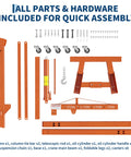 Heavy Duty 2 Ton Folding Hydraulic Engine Hoist With Slick Shop Crane Lift parts and hardware for quick assembly, orange components.