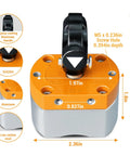 DTLHCNCT 180lb on/off switch magnet welding holder front view; orange top, black lever, aluminum body