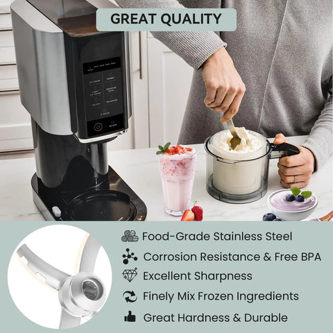 Replacement Paddle Blade For Creami NC300 NC301 Series Ice Cream Makers Compatible With Multiple Models Including NC300 NC300C NC301 NC301C NC301HGN NC301HSL NC301WH And More Easy Install Durable Food Grade Replacement Part, stainless steel paddle