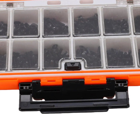 537 Piece RC Screw Kit With M3 And M4 Stainless Steel Screws Nuts Bolts Washers And Hex Wrenches For One Eighth One Tenth One Twelfth One Sixteenth RC Cars And Trucks Ready To Upgrade And Get You Back On The Track. orange organizer case with compartmented RC screws and hardware