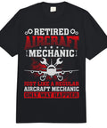 Retired Aircraft Mechanic Tee For Maintenance Technicians - Funny Aviation Gift For A Proud Skies Crew Member, black shirt front