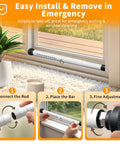 Heavy Duty Sliding Door Security Bar 18 To 51 Inches Adjustable With Rubber Tips Burglar Proof For Glass Doors Installation