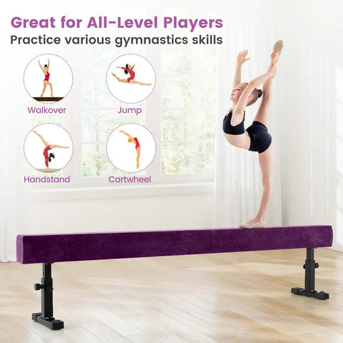 Next Level Gymnastics Training With This Heavy Duty 7.5 Ft Adjustable Balance Beam Featuring Quick Height Shifts And Rolling Stands For Killer Home Workout Sessions That Glide Like A Dream