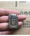 Person holding Sturdy Iron Box Hasps Set Of 10 Latches With Antique Bronze Finish And Gold Tone Built To Last, close-up view.