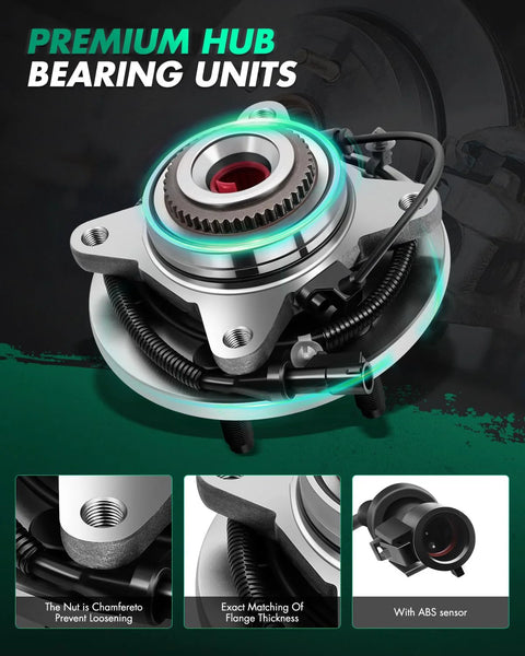 Front Wheel Hub And Bearing Assembly For Ford F150 2009 2010 Six Bolt Hub ABS Compatible Heavy Duty OE Reference 515119