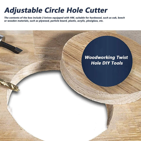 Heavy Duty Adjustable Circle Hole Cutter Saw Kit For Wood Plastic And Gypsum Board With Hss And Carbide Knives Perfect Pro DIY Tools That Make Clean Cuts In Your Shop Or On Any Home Improvement Project You Got. adjustable circle cutter cutting wood hole