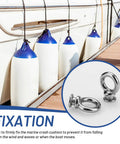 Replacement Boat Fender Eye Set for Quick Release Bumper Hanger Clips and Locks, Stainless Steel Marine Fender Eyes shown on boat
