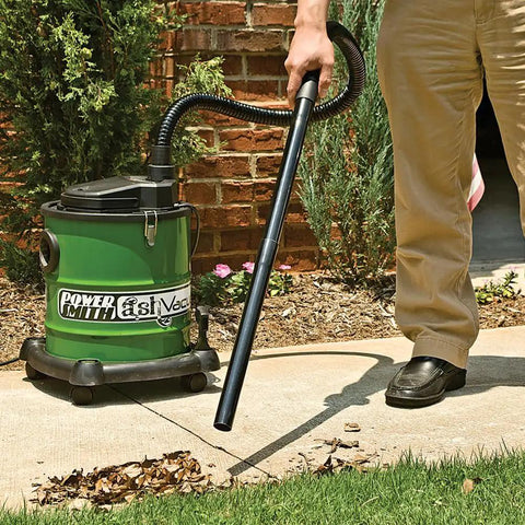 Person using All Purpose Ash Vacuum For Fireplaces And Grills With 10 Amp Power outdoors on patio
