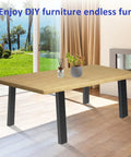 Built Legit Tough 30 Inch Heavy Duty Steel Table Legs With Wide Industrial Crossbar DIY Black Metal Furniture Base For Desks Dining Tables And Garage Workbenches in a modern living room.
